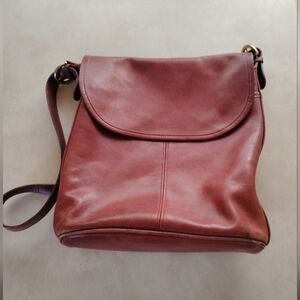 Vintage Coach Whitney Red 223 Made In US Mahogany Glove-Tanned Leather Bag